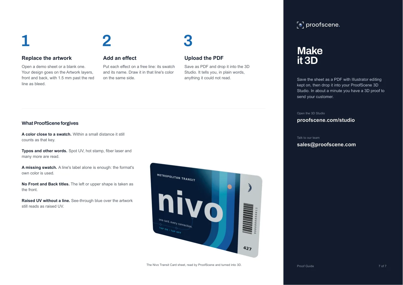 Proof Guide page 7: Make it 3D